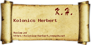 Kolonics Herbert névjegykártya